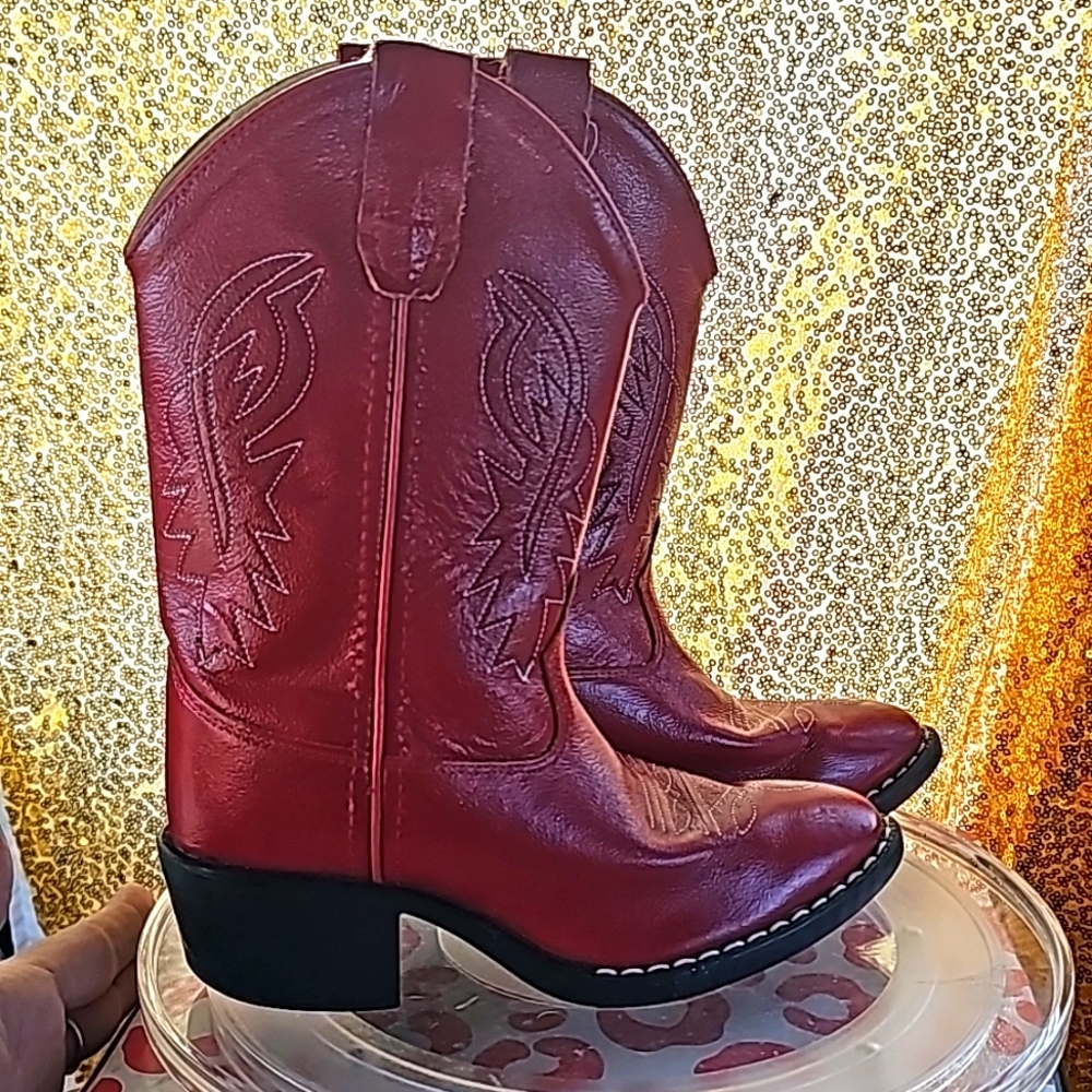 RED WESTERN COWBOY Boots SZ 12 - Picture 3 of 10